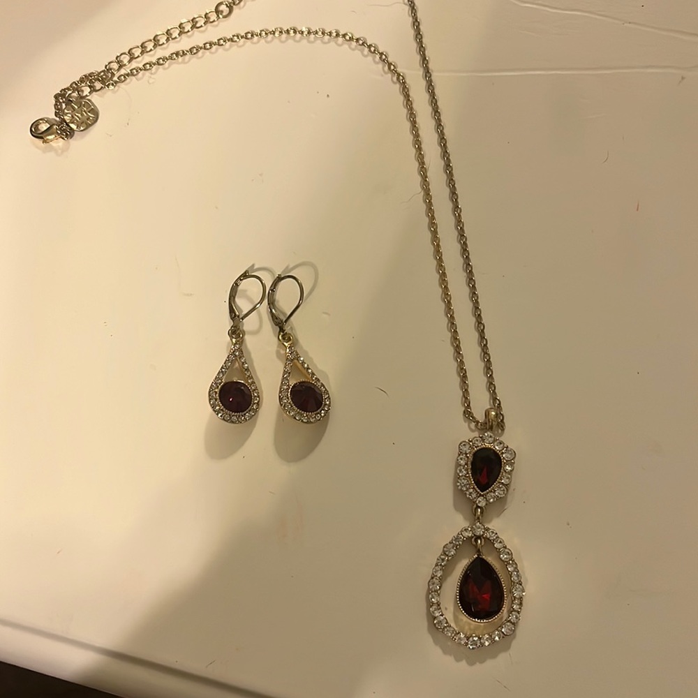 Ruby costume jewelry set.